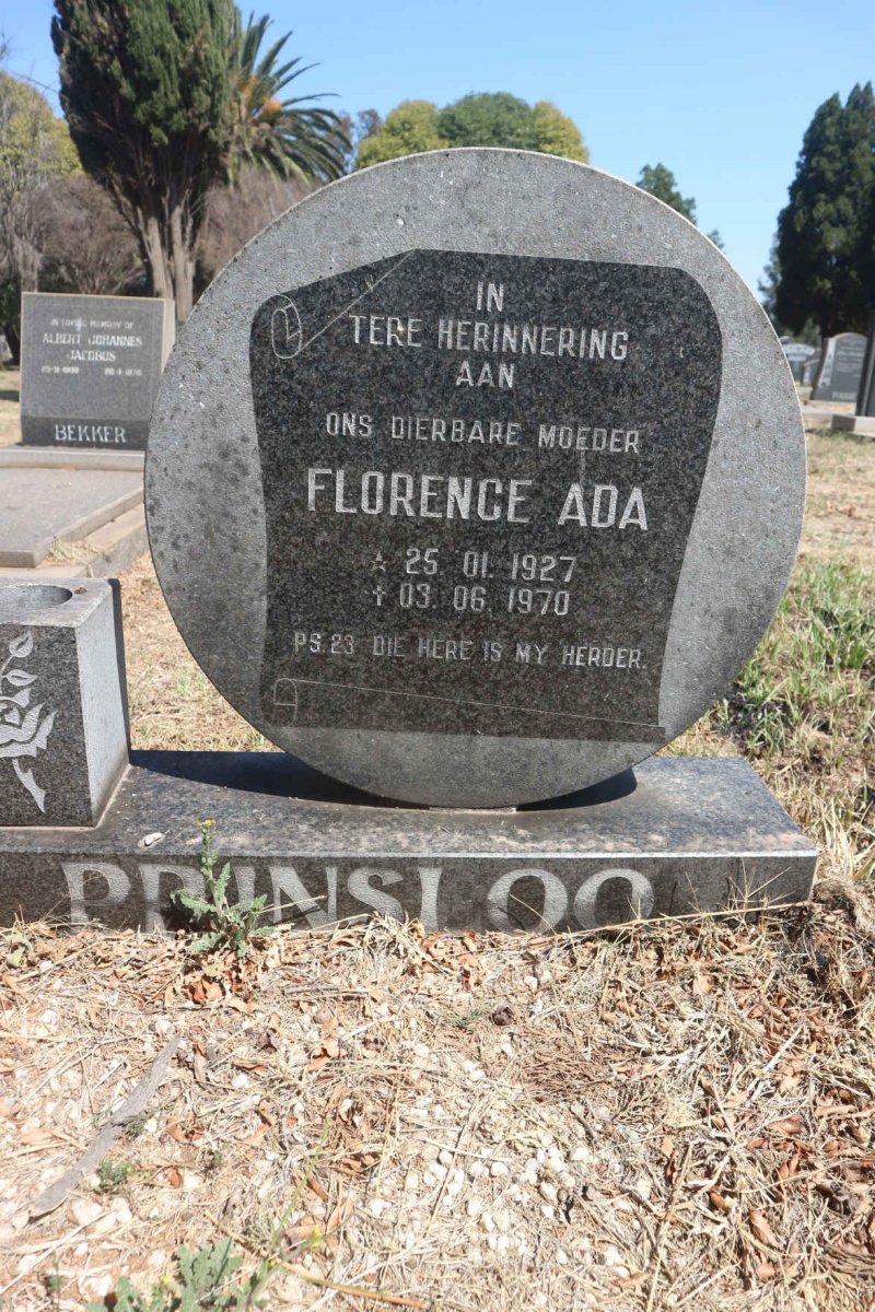PRINSLOO Florence Ada 1927-1970