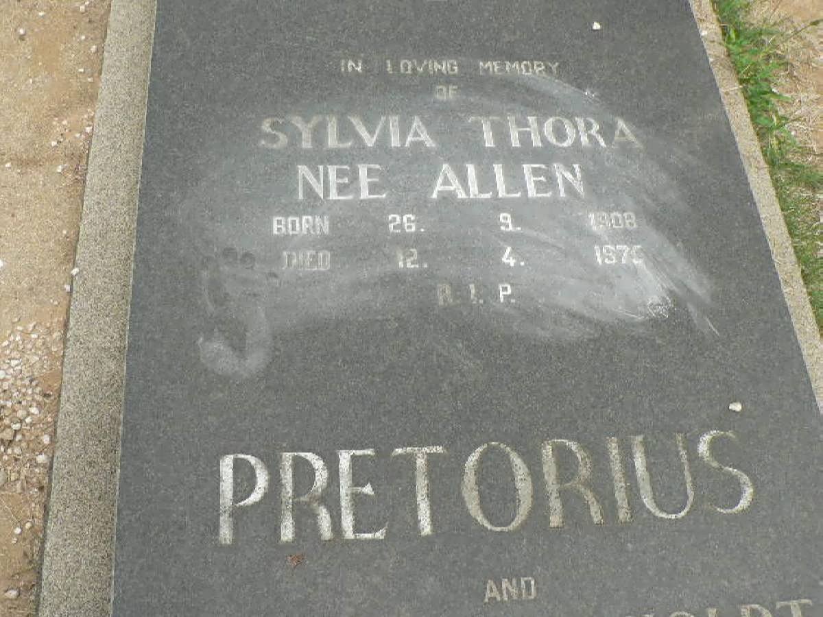 PRETORIUS Sylvia Thora nee ALLEN 1908-1975