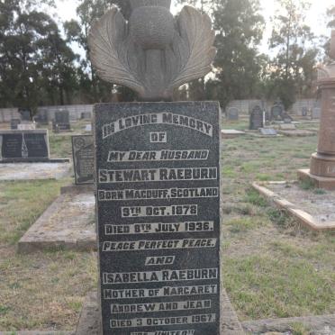 RAEBURN Stewart 1878-1936 &amp; Isabella - 1967