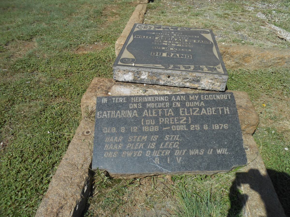 RAND Catharina Aletta Elizabeth, du nee DU PREEZ 1896-1976