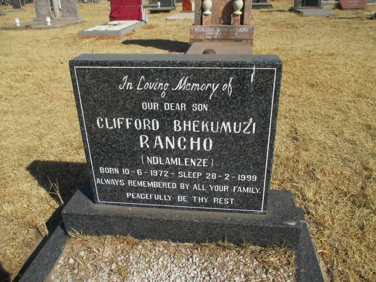 RANCHO Clifford Bhekumuzi 1972-1999