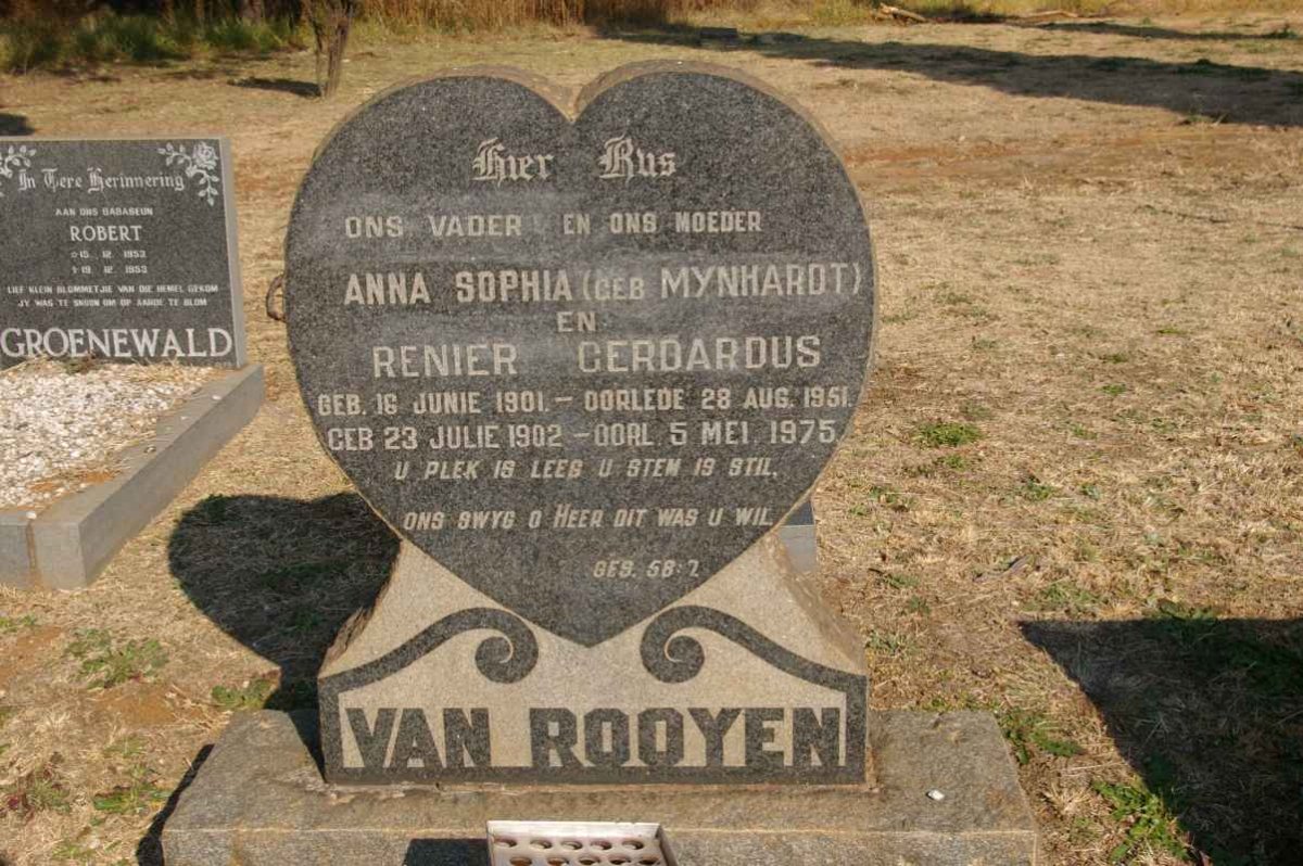 ROOYEN Renier Gerdardus, van 1902-1975 &amp; Anna Sophia MYNHARDT 1901-1951