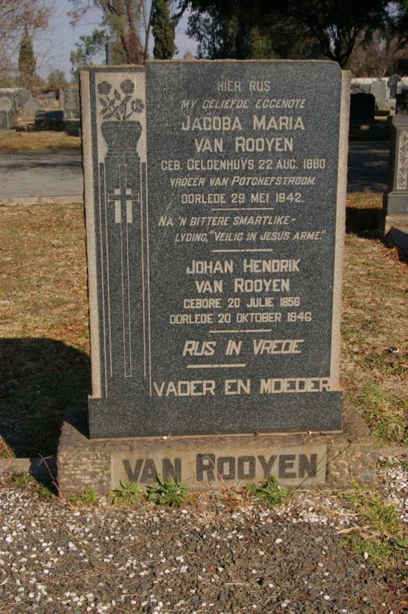 ROOYEN Johan Hendrik, van 1856-1946 &amp; Jacoba Maria GELDENHUYS 1860-1942