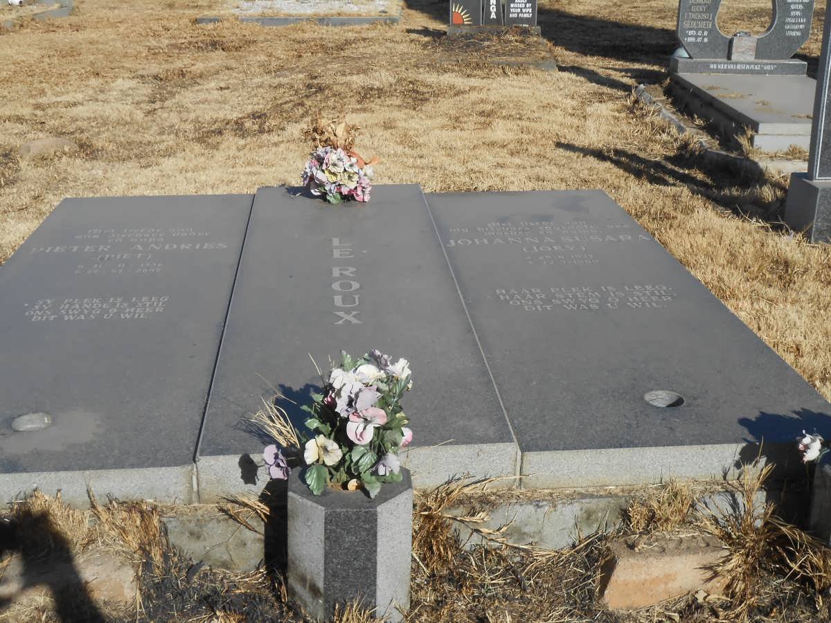 ROUX Pieter Andries, le 1936-2007 &amp; Johanna Susara 1937-1999