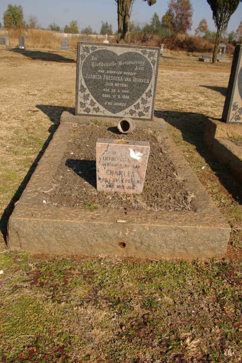 ROOYEN Juanita Fredrika, van nee MEYER 1904-1958 :: VAN ROOYEN Charles 1933-1996