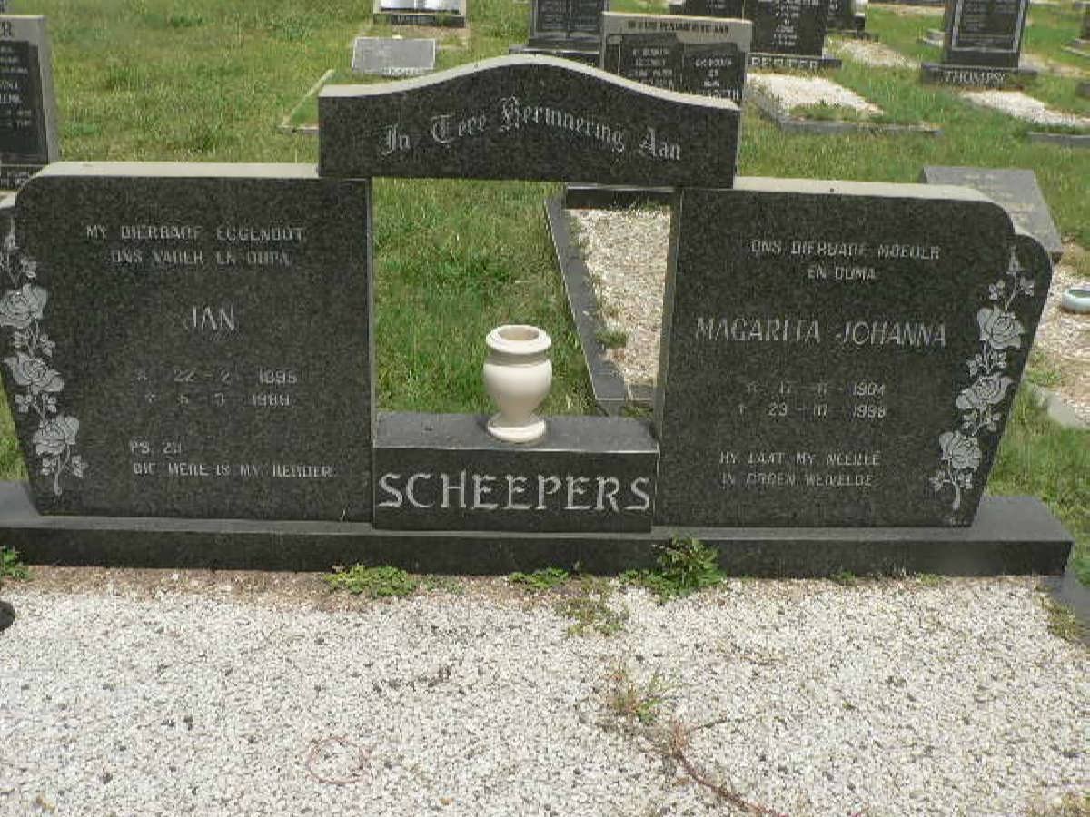 SCHEEPERS Jan 1895-1989 &amp; Magarita Johanna 1904-1998