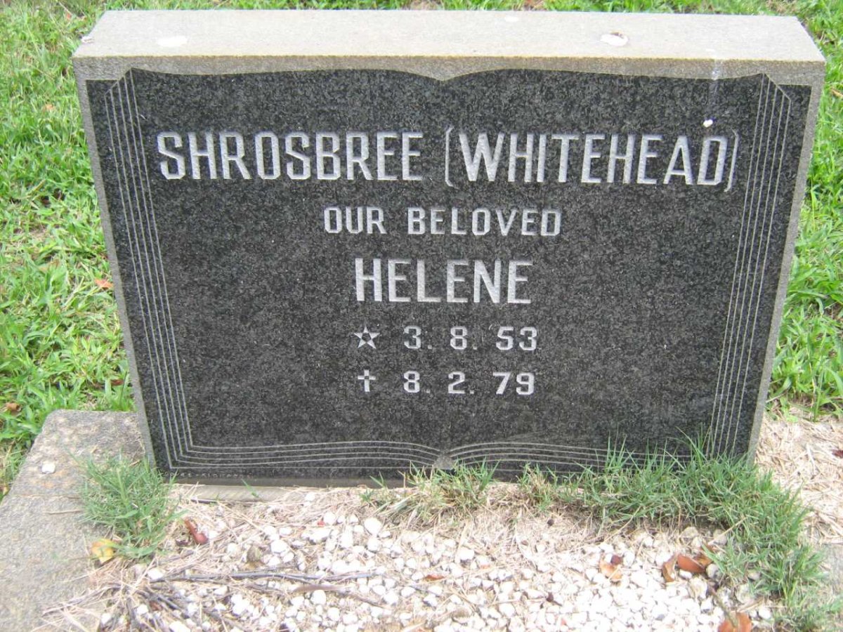 SHROSBREE Helene nee WHITEHEAD 1953-1979