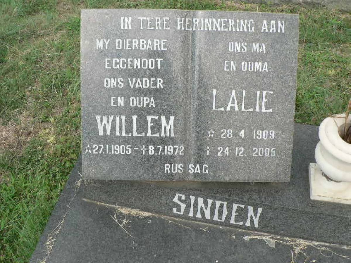 SINDEN Willem 1905-1972 &amp; Lalie 1909-2005