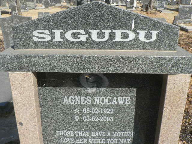 SIGUDU Agnes Nocawe 1922-2003