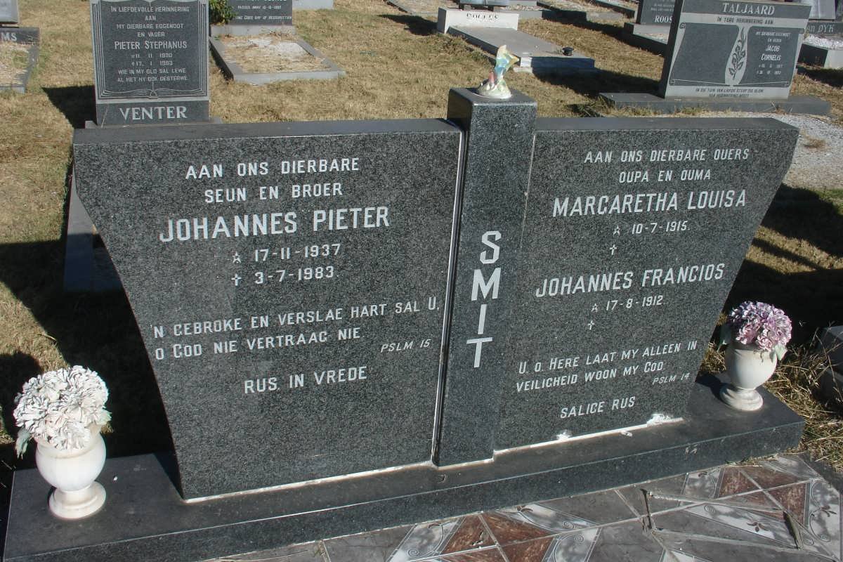 SMIT Johannes Pieter 1937-1983 &amp; Margaretha Louisa 1915- :: SMIT Johannes Francios -1912