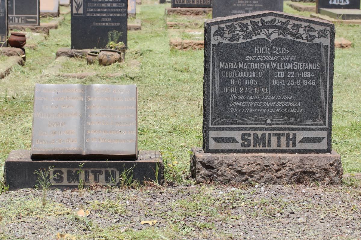 SMITH William Stefanus 1884-1946 &amp; Maria Magdalena GOODCHILD 1885-1978 :: SMITH Willem Johannes 1913-1955
