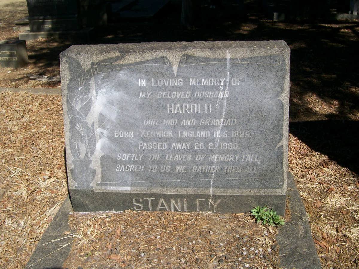 STANLEY Harold 1896-1960