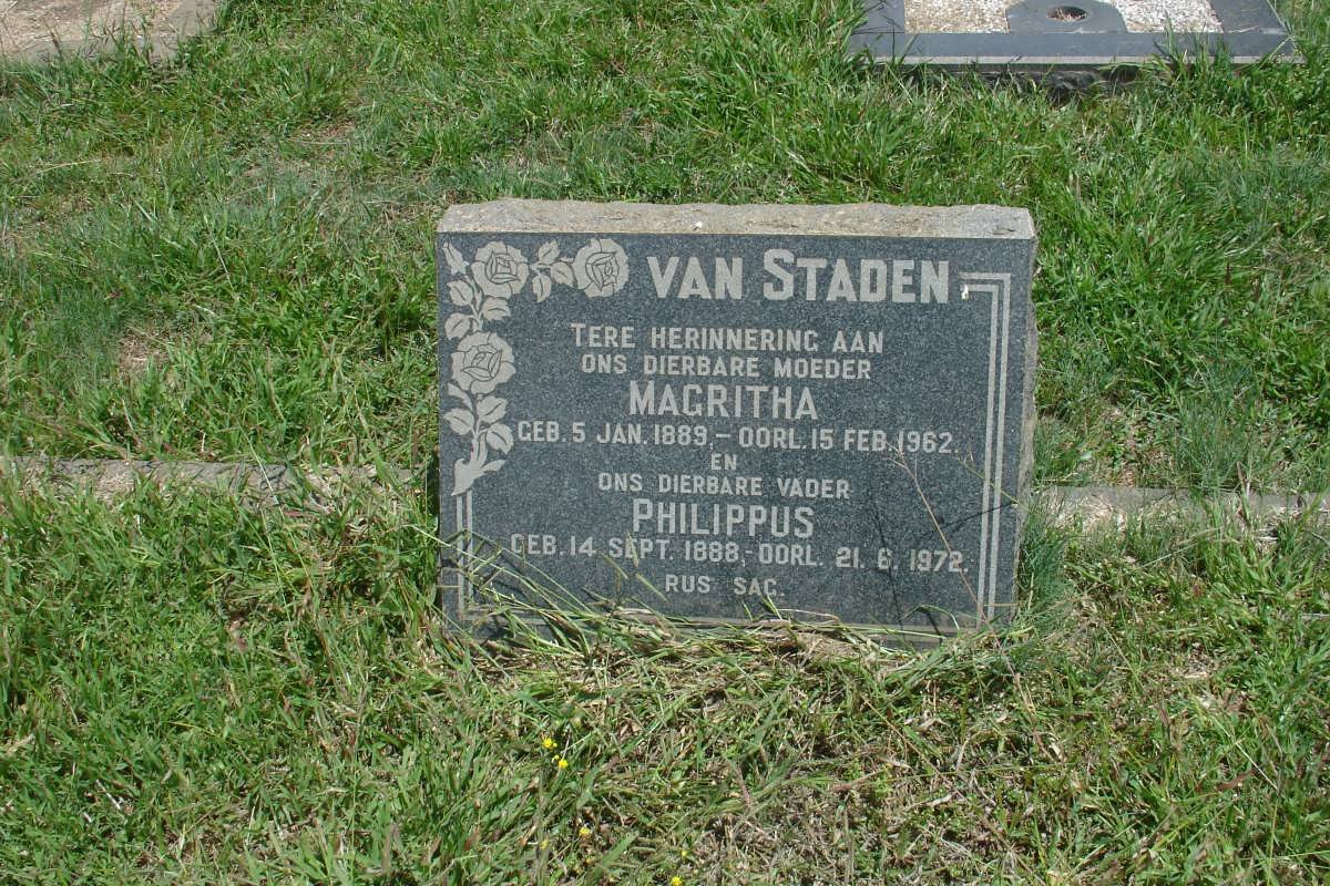 STADEN Philippus, van 1888-1972 &amp; Magritha 1889-1962