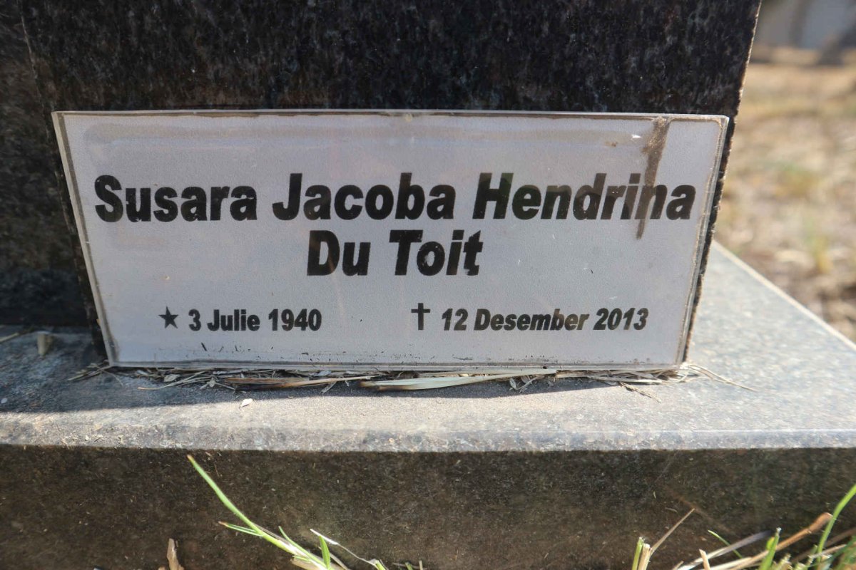 TOIT Susara Jacoba Hendrina, du 1940-2013