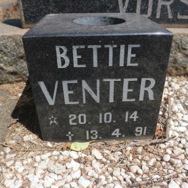 VENTER Bettie 1914-1991
