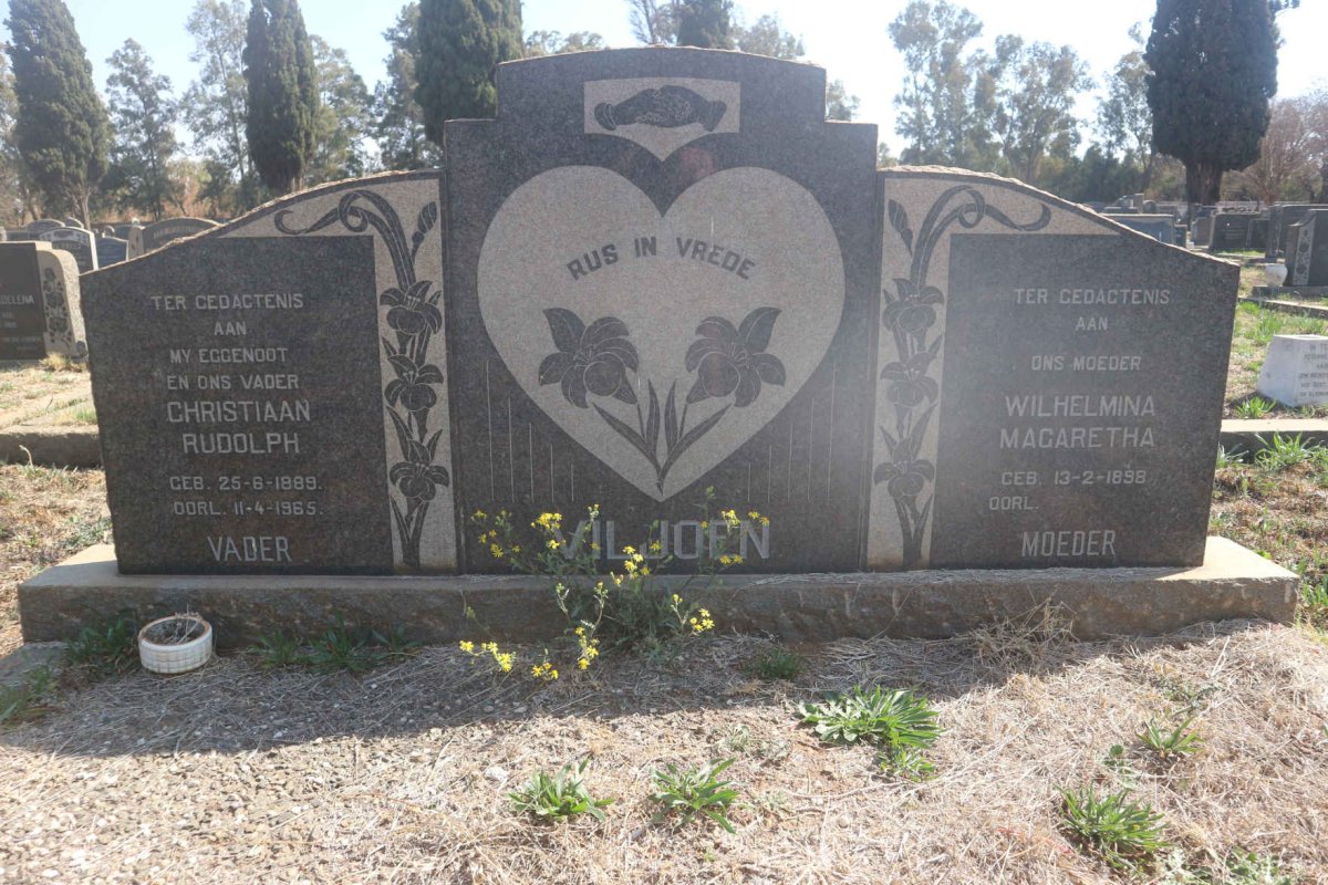 VILJOEN Christiaan Rudolph 1889-1965 & Wilhelmina Magaretha 1898- 