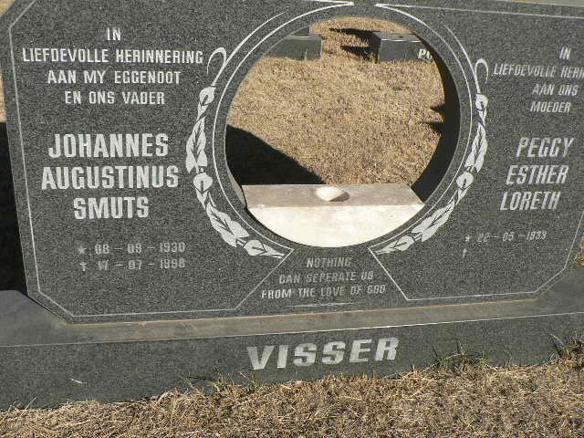 VISSER Johannes Augustinus Smuts 1930-1998 &amp; Peggy Esther Loreth 1933-