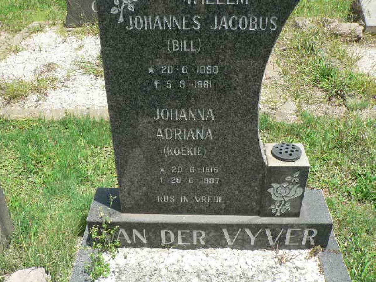 VYVER Johannes Jacobus, van der 1890-1961 &amp; Johanna Adriana 1915-1987