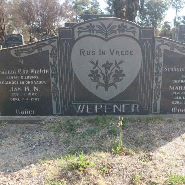 WEPENER Jan H.N. 1882-1962 & Maria A.W. Du PLESSIS 1891-1968