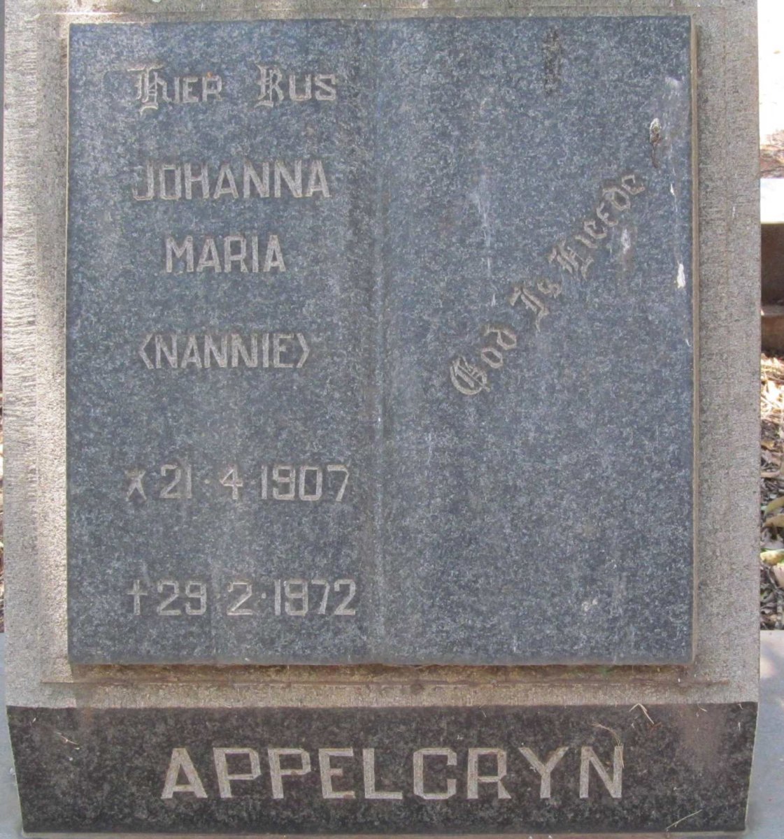 APPELGRYN Johanna Maria 1907-1972