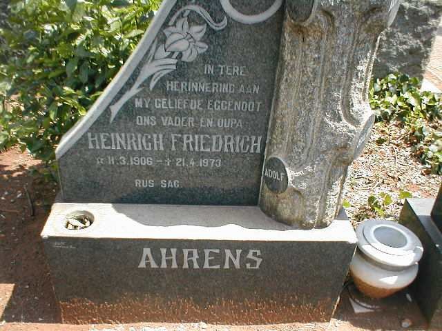 AHRENS Heinrich Friedrich 1906-1973
