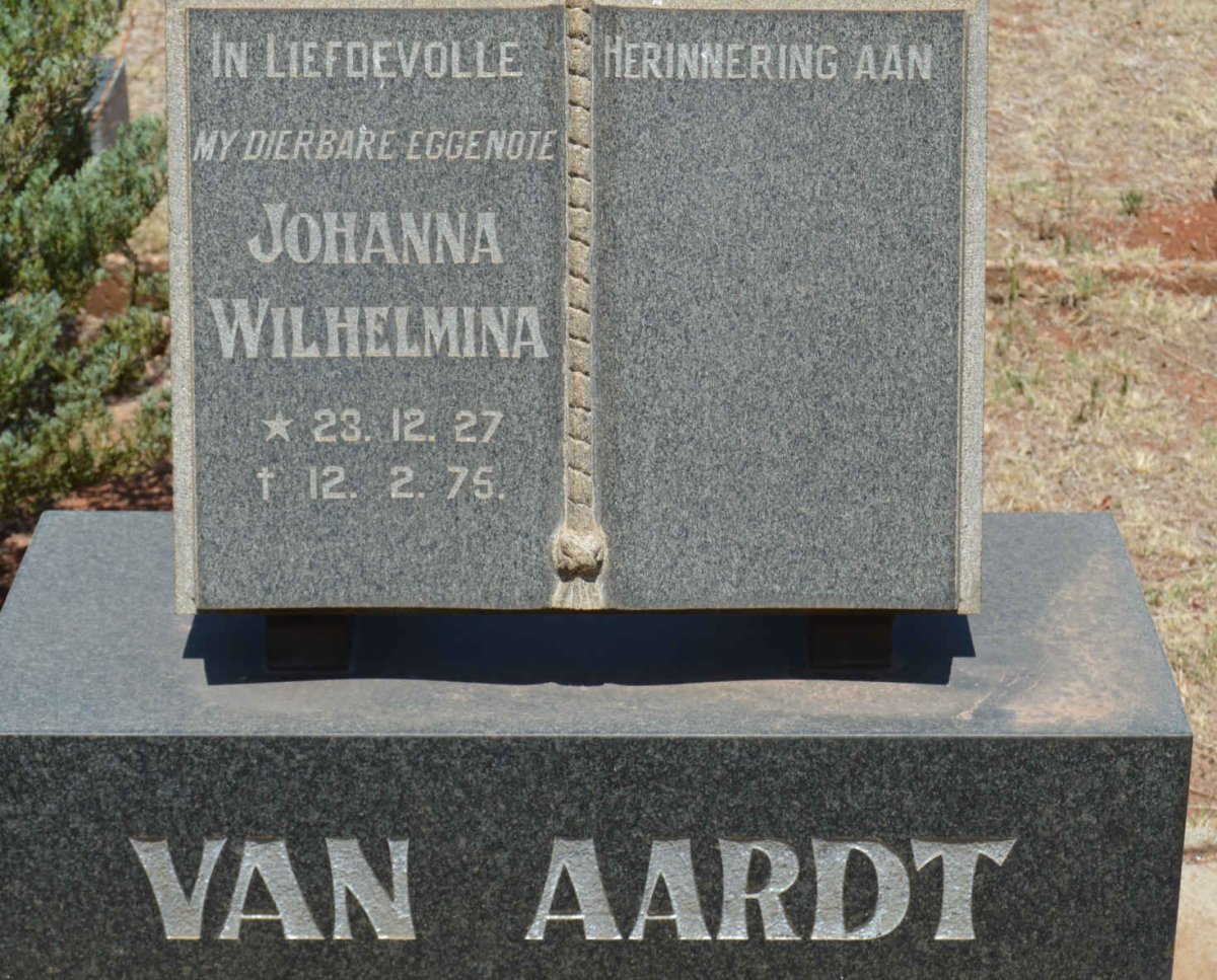 AARDT Johanna Wilhelmina, van 1927-1975
