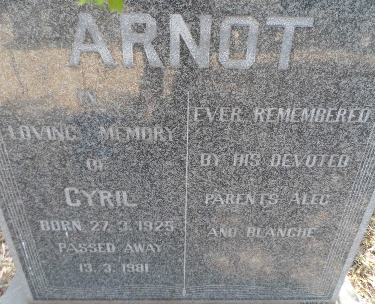 ARNOT Cyril 1925-1981