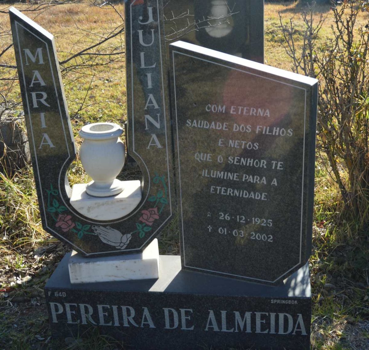 ALMEIDA Maria Juliana, Pereira de 1925-2002
