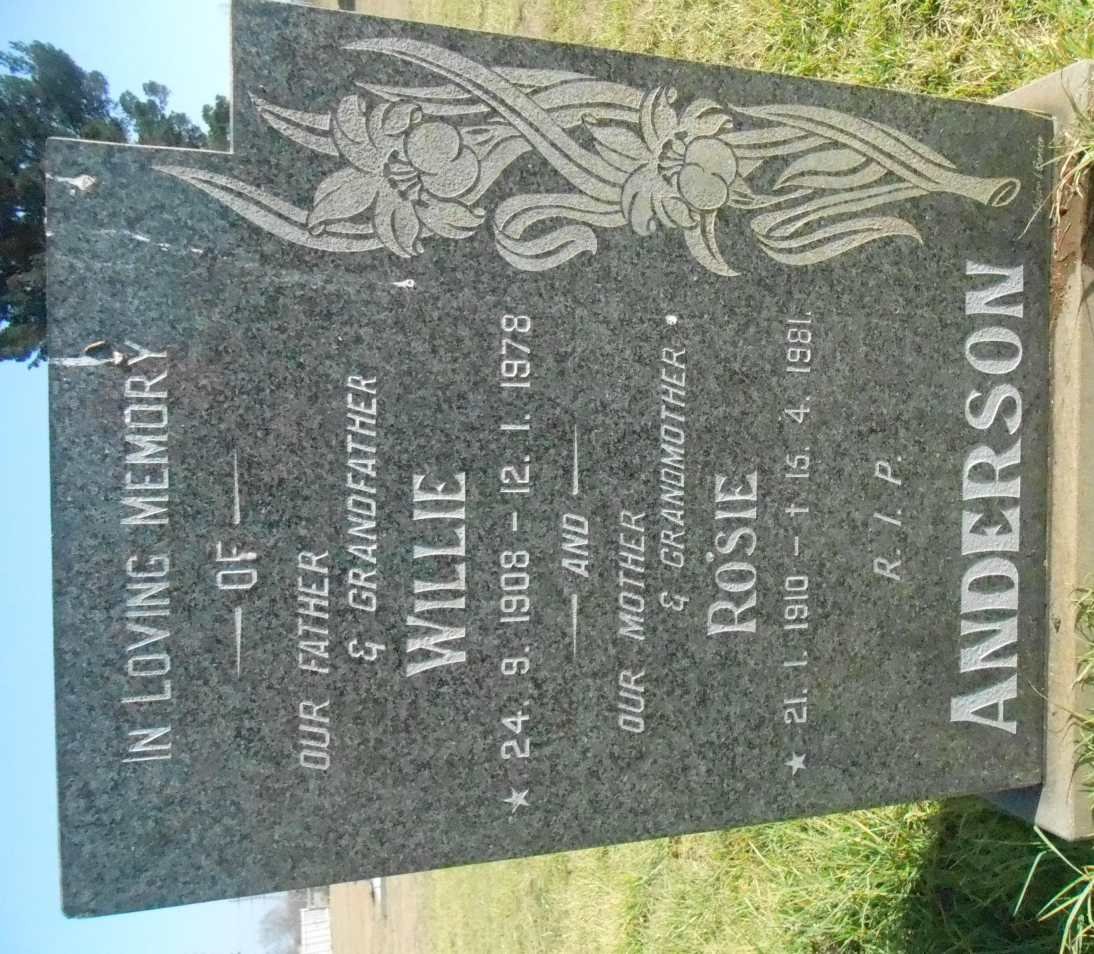 ANDERSON Willie 1908-1978 &amp; Rosie 1910-1981
