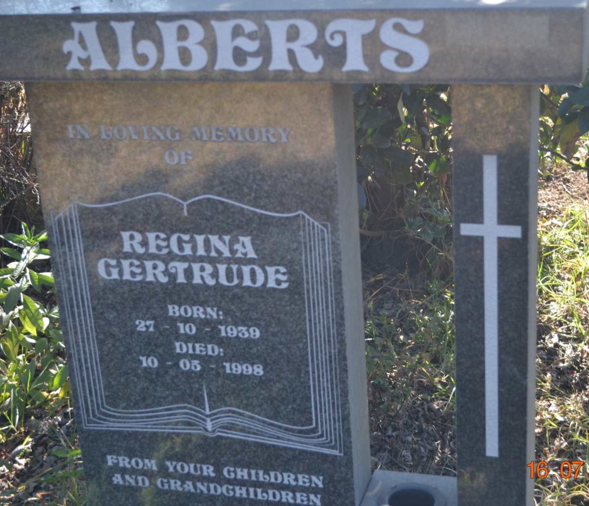 ALBERTS Regina Gertrude 1939-1998