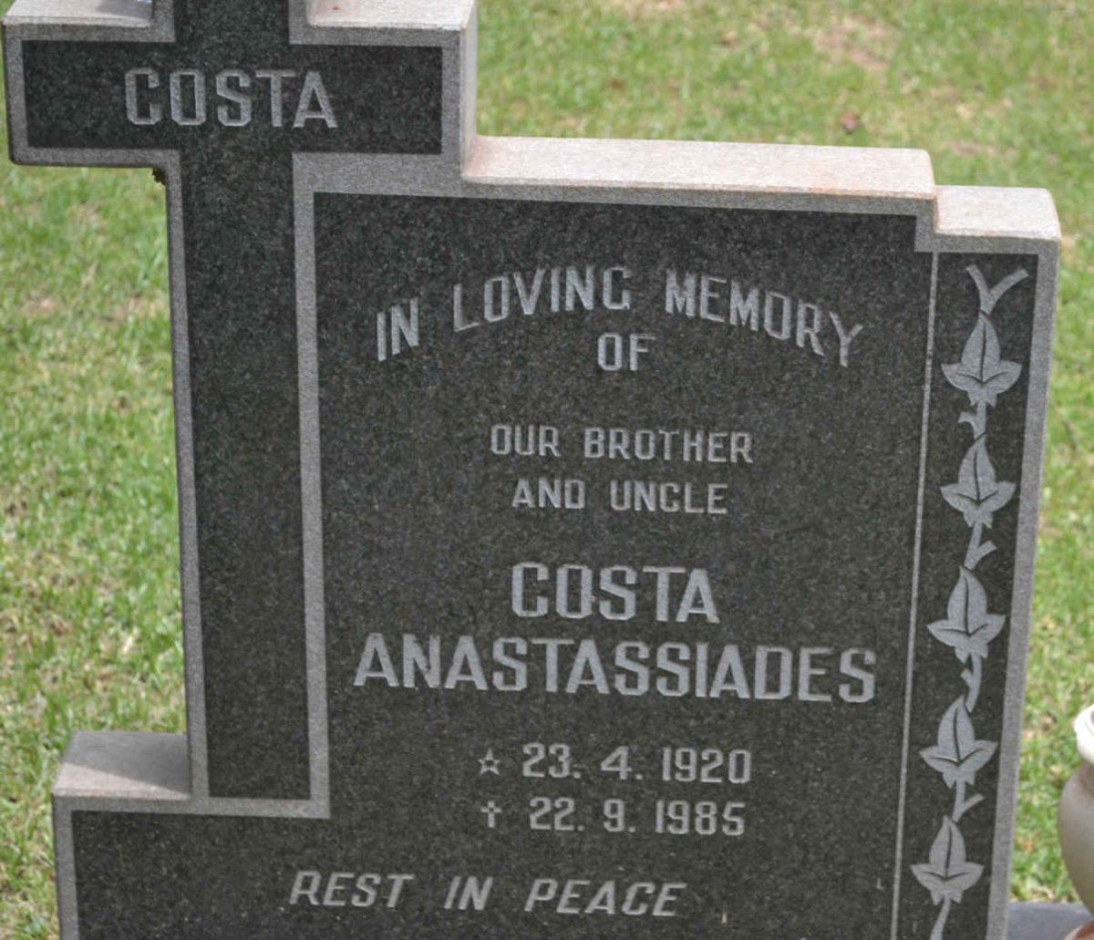 ANASTASSIADES Costa 1920-1985