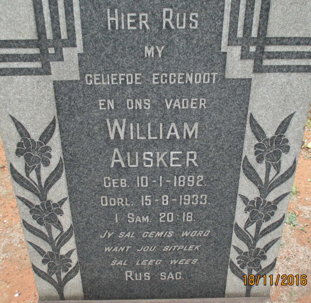 AUSKER William 1892-1933