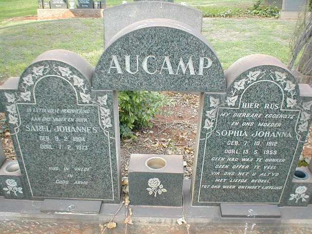 AUCAMP Sarel Johannes 1904-1973 &amp; Sophia Johanna 1912-1959
