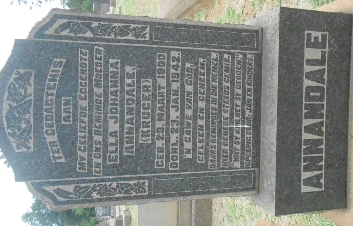 ANNANDALE Ella Johanna nee KRUGER 1900-1942