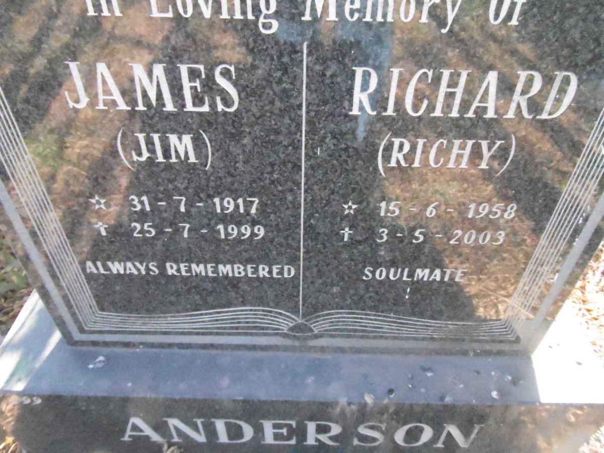 ANDERSON James 1917-1999 :: Richard 1958-2003