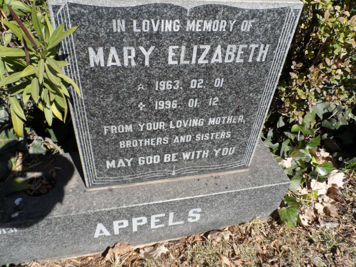 APPELS Mary Elizabeth 1963-1996