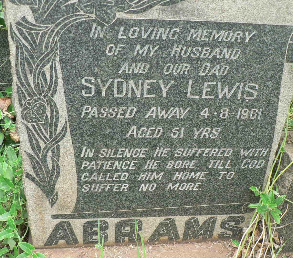 ABRAMS Sydney Lewis -1961