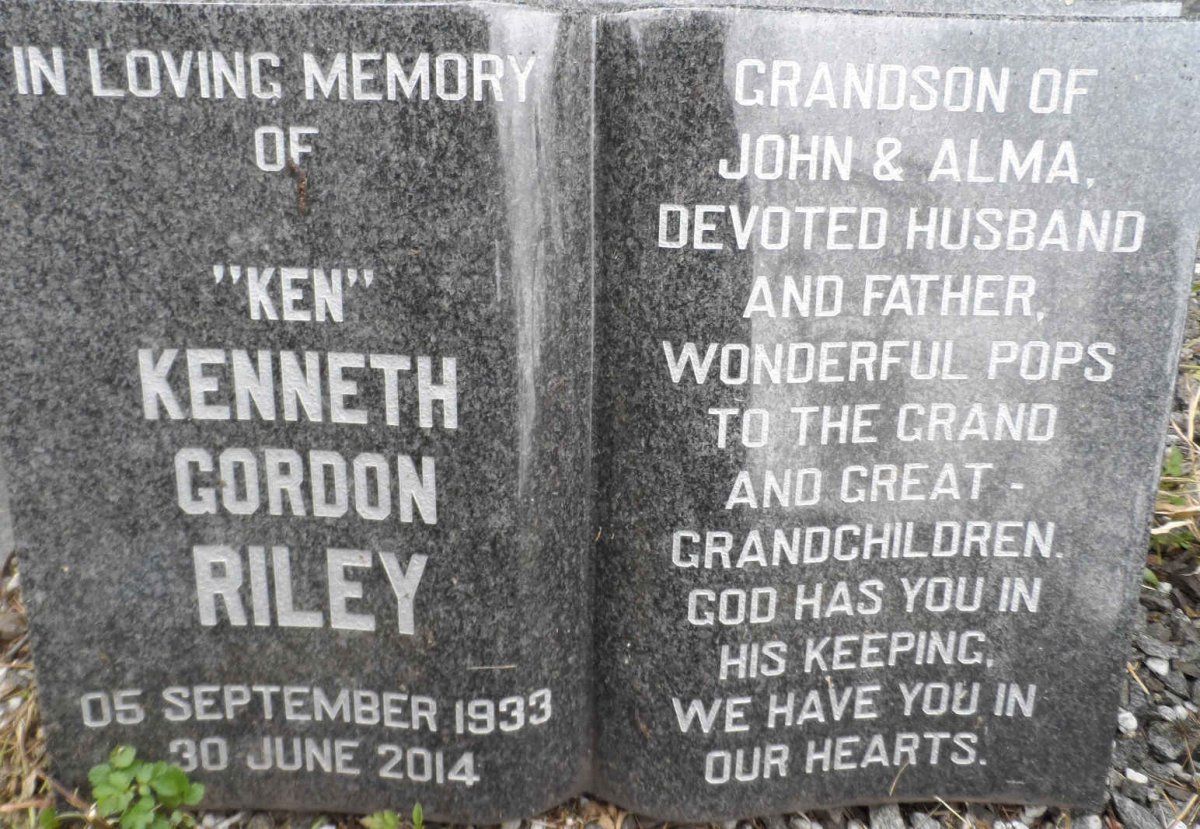 RILEY Kenneth Gordon 1933-2014