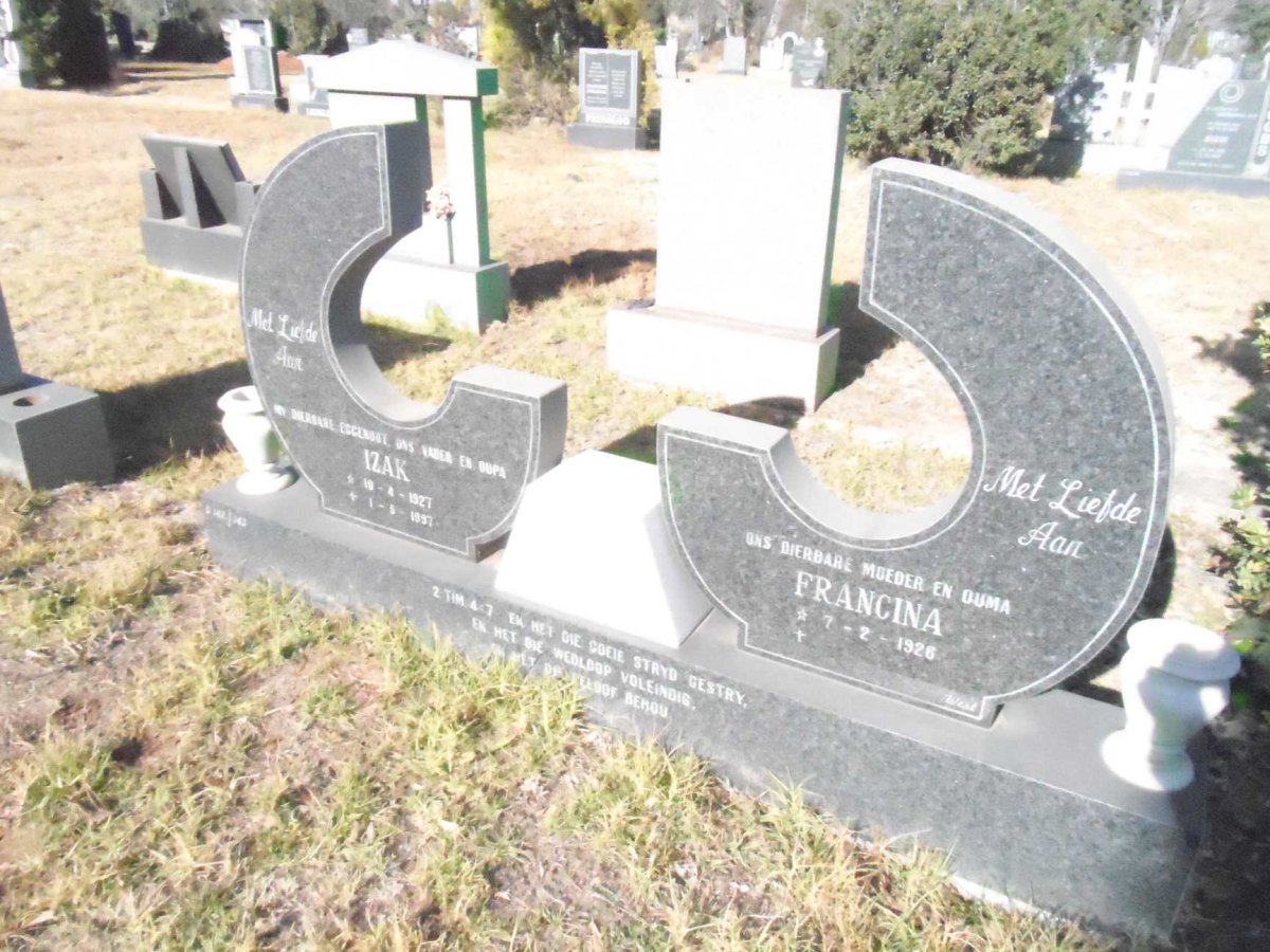 AUCAMP Izak 1927-1997 &amp; Francina 1926-