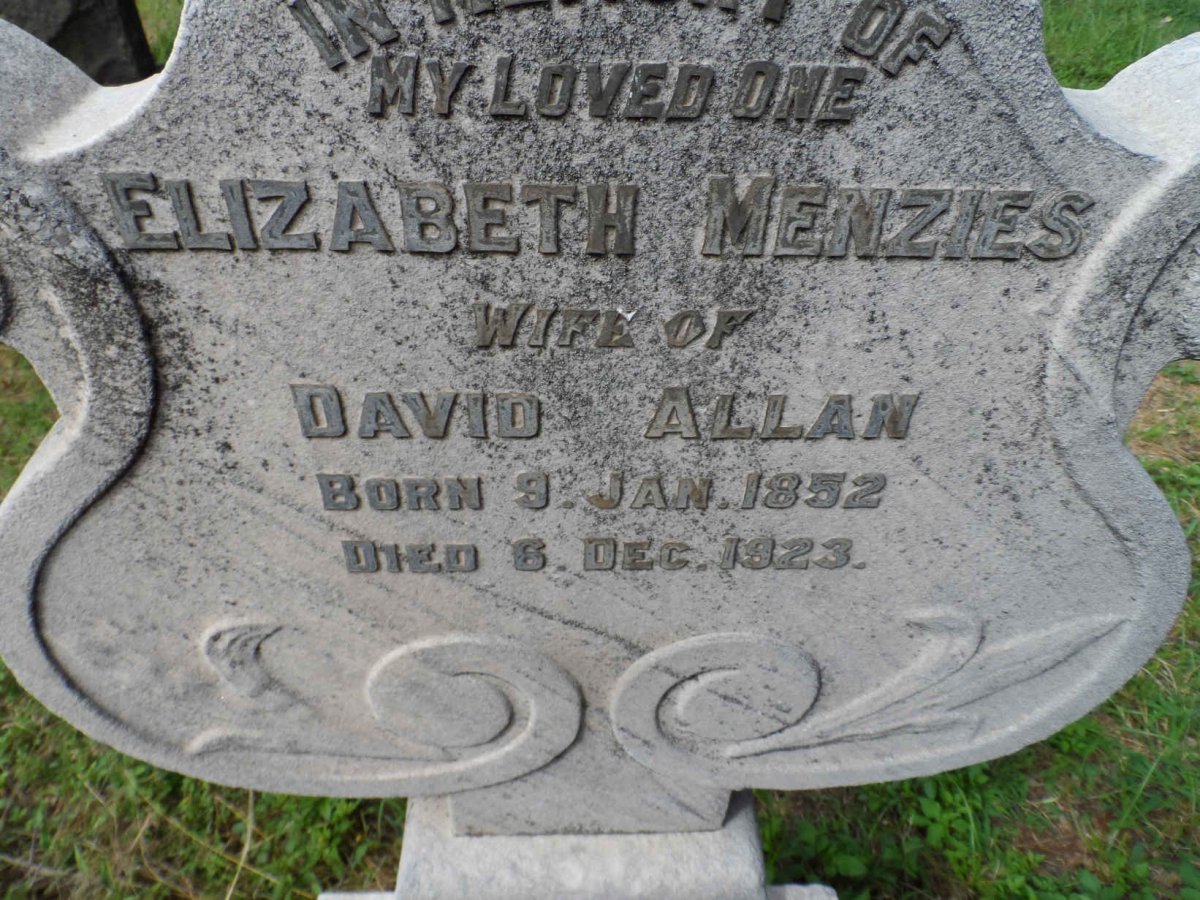 ALLAN Elizabeth Menzies 1852-1923