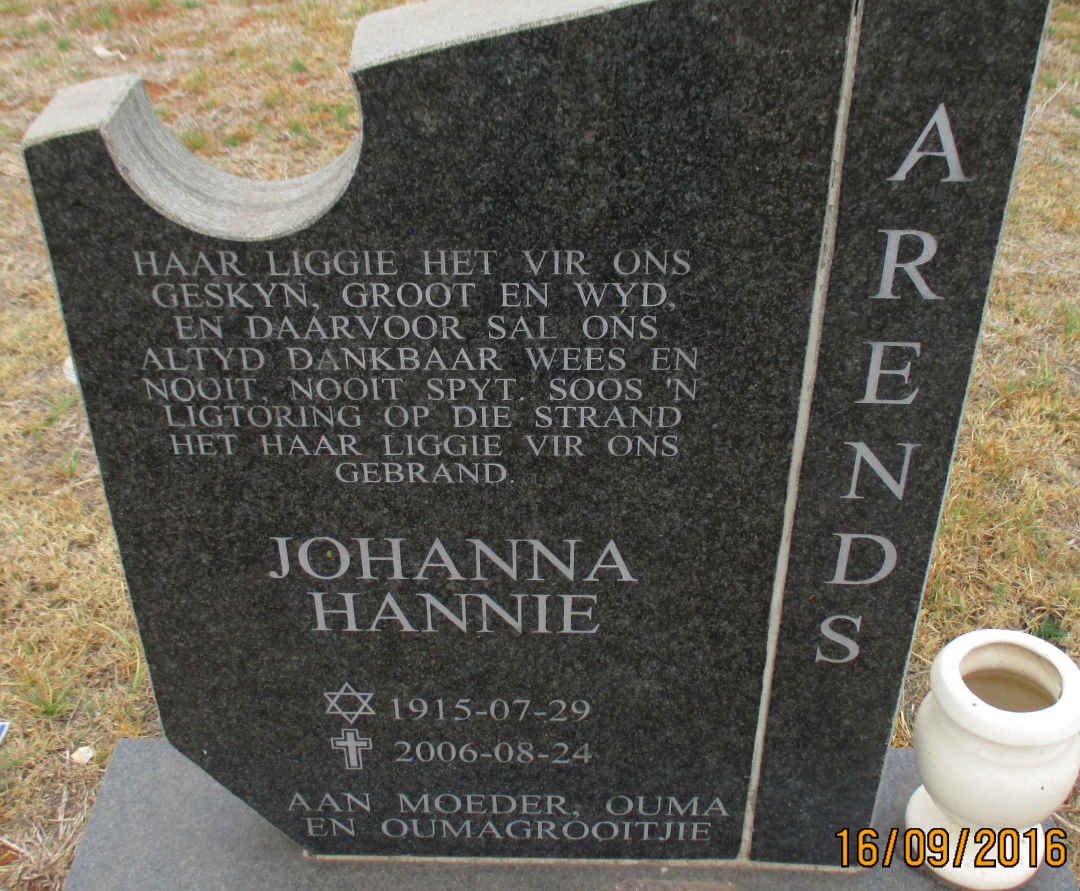 ARENDS Johanna 1915-2006