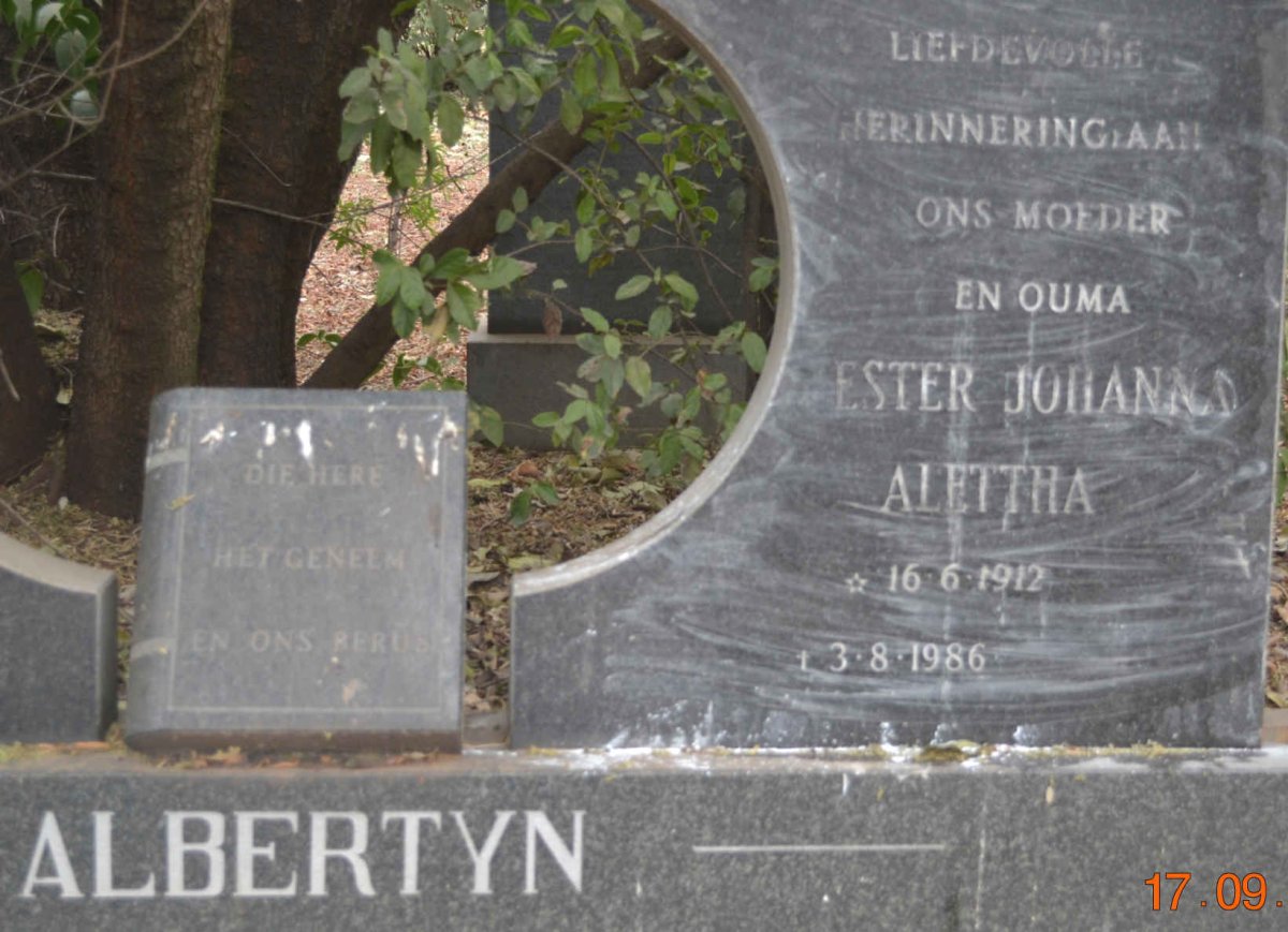 ALBERTYN Ester Johanna Alettha 1912-1986