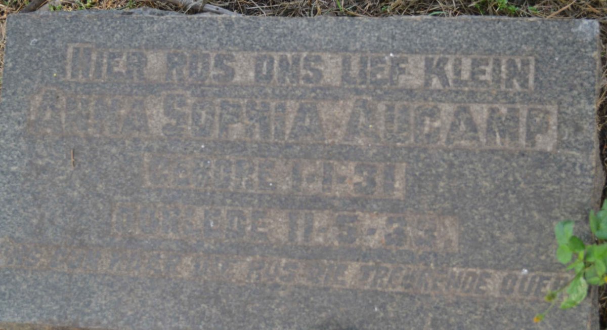 AUCAMP Anna Sophia 1931-1933
