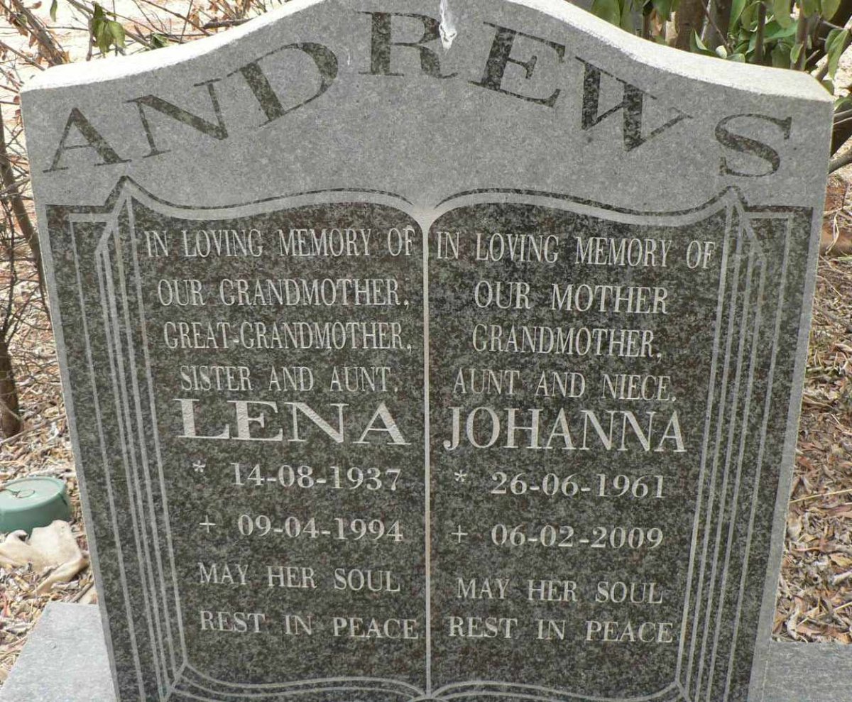 ANDREWS Lena 1937-1994 :: ANDREWS Johanna 1961-2009