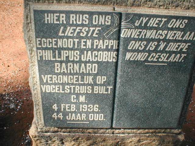 BARNARD Phillipus Jacobus -1936