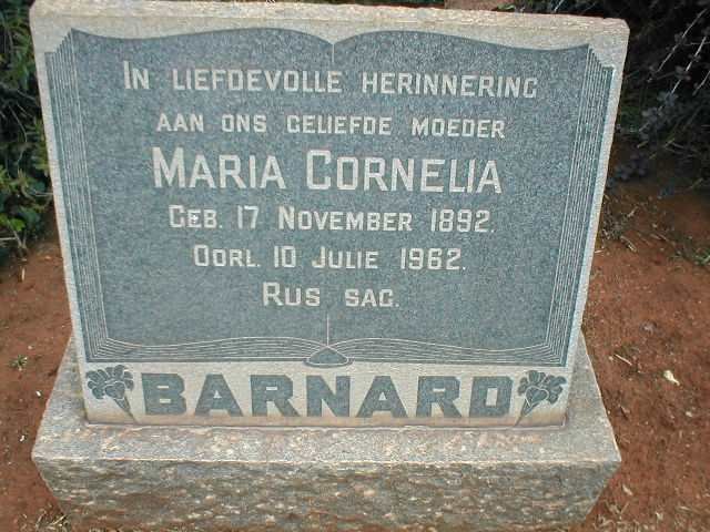 BARNARD Maria Cornelia 1892-1962