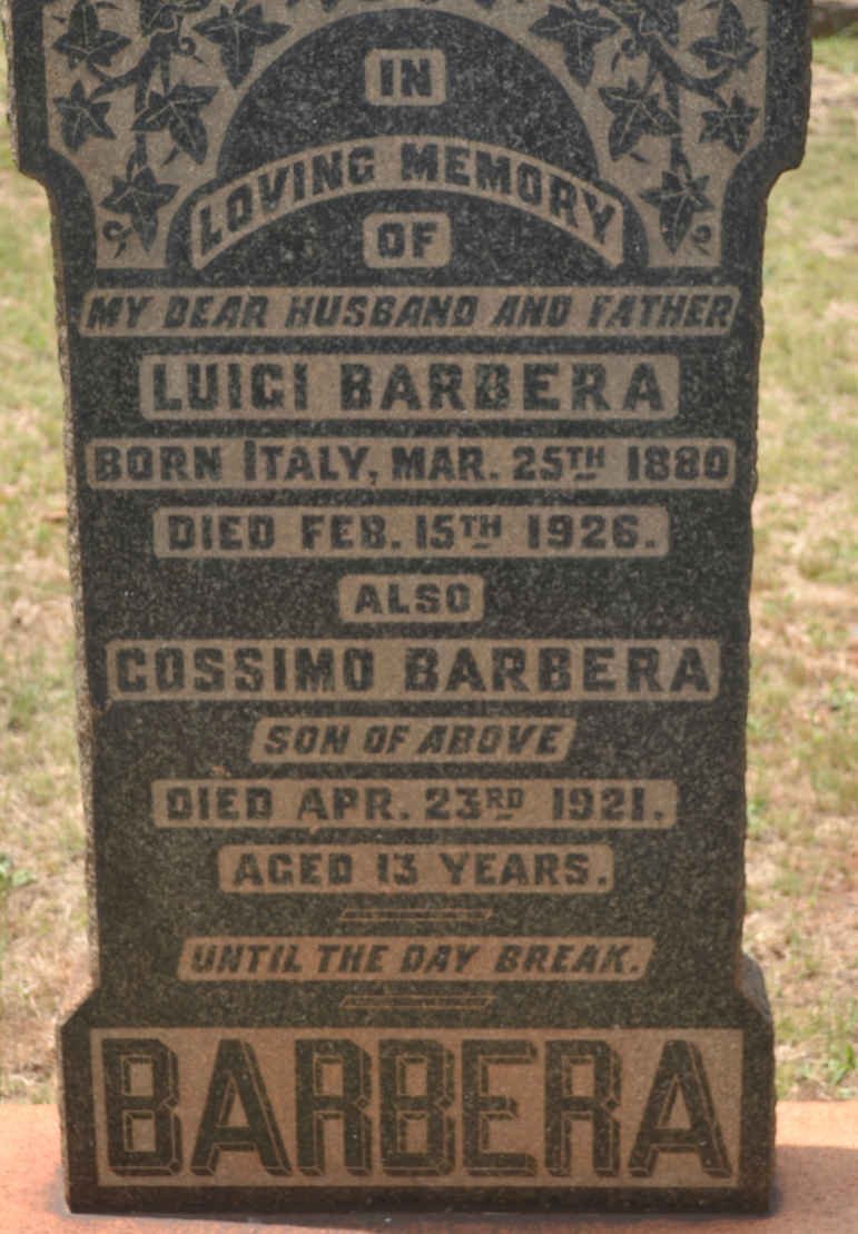BARBERA Luigi 1880-1926 :: BARBERA Cossimo -1921