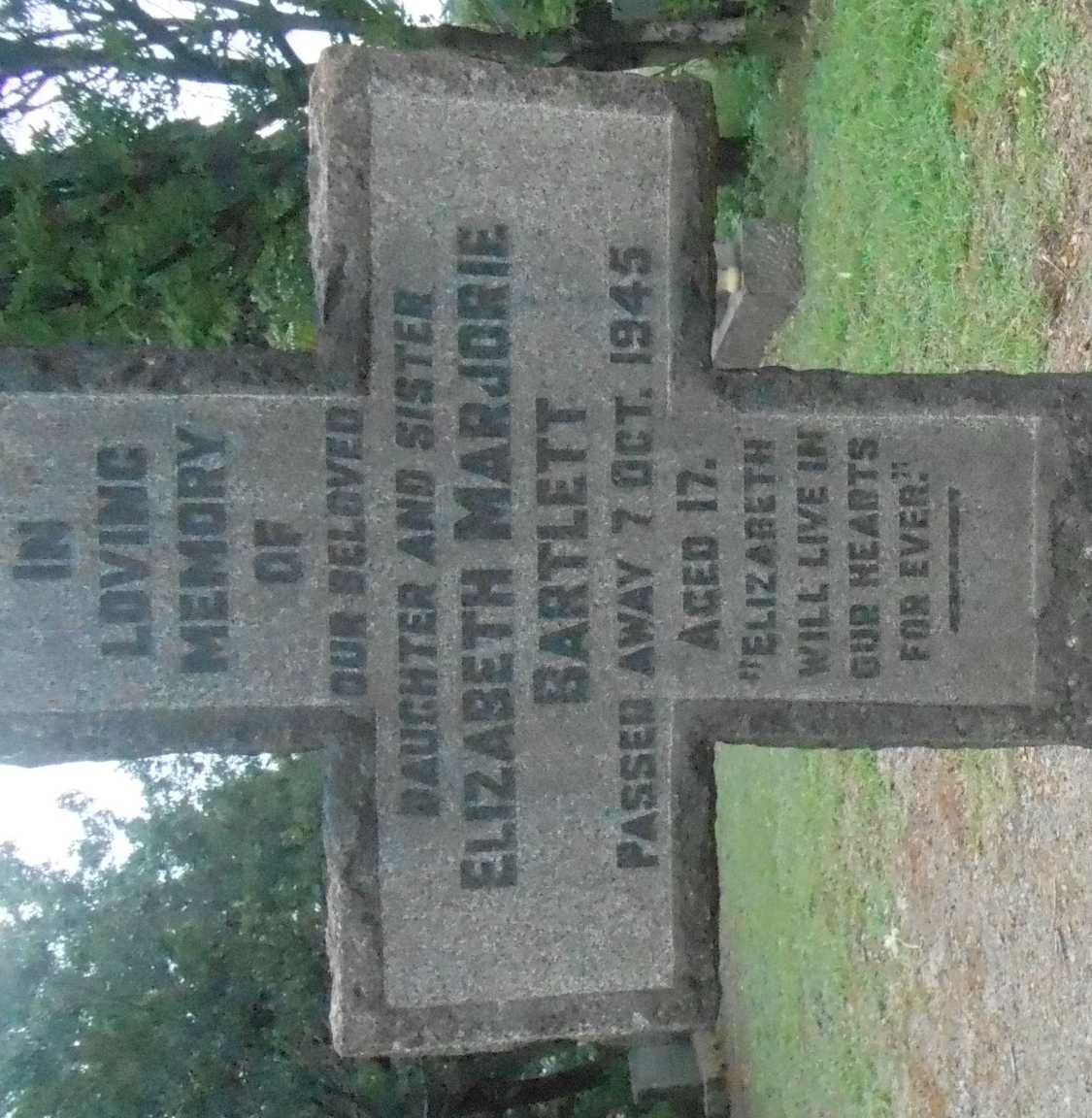 BARTLETT Elizabeth Marjorie -1945