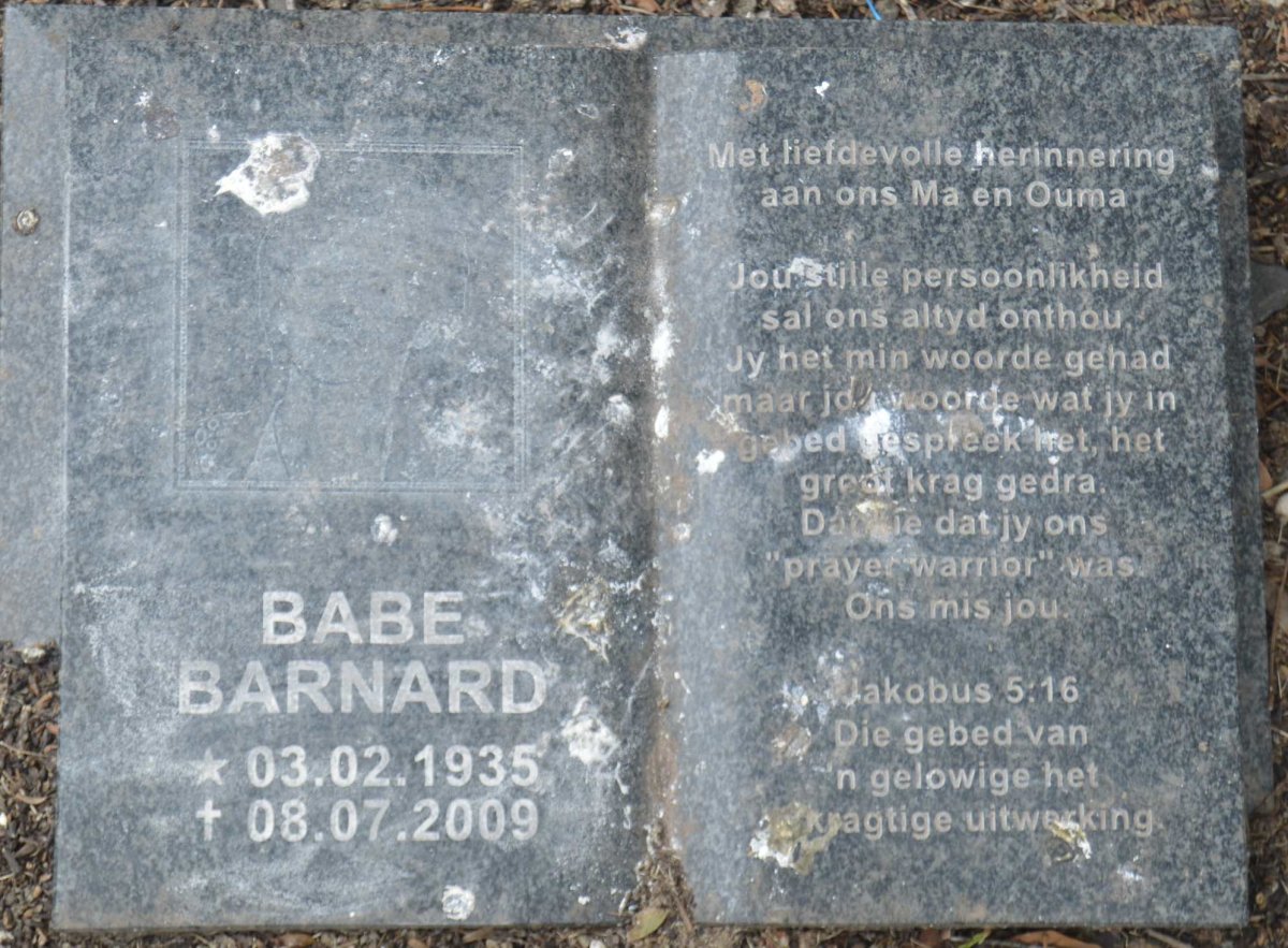 BARNARD Babe 1935-2009