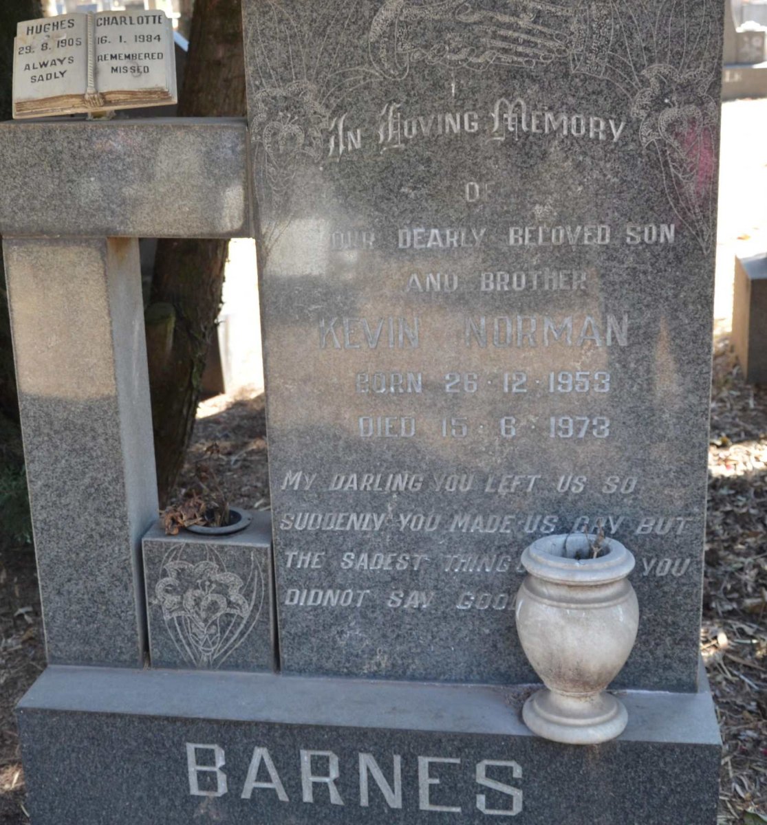 BARNES Kevin Norman 1953-1973 :: HUGHES Charlotte 1905-1984